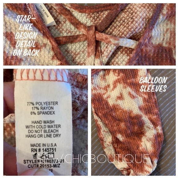 Spaghetti Back Detailed Tie Dye Knit Top Rust - Picture 3 of 7